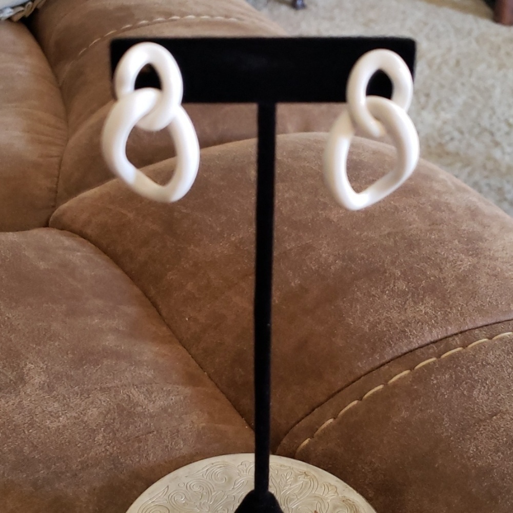 White Clip on Earrings mfp  #19